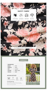 Robe Fleurie Mi-Longue Kaki - Vignette | Dame Fleur