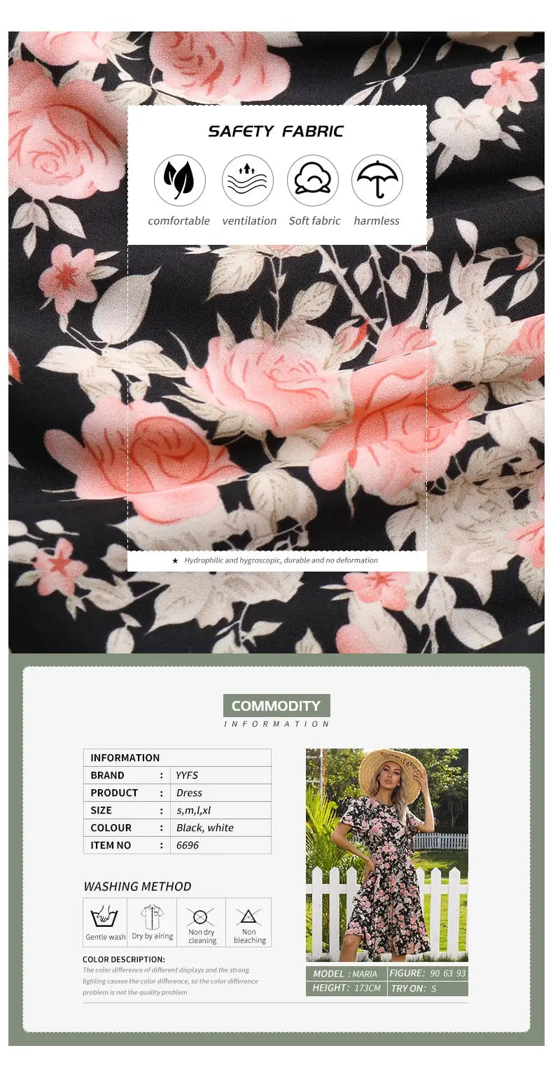 Robe Fleurie Mi-Longue Kaki | Dame Fleur