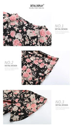 Robe Fleurie Mi-Longue Kaki - Vignette | Dame Fleur