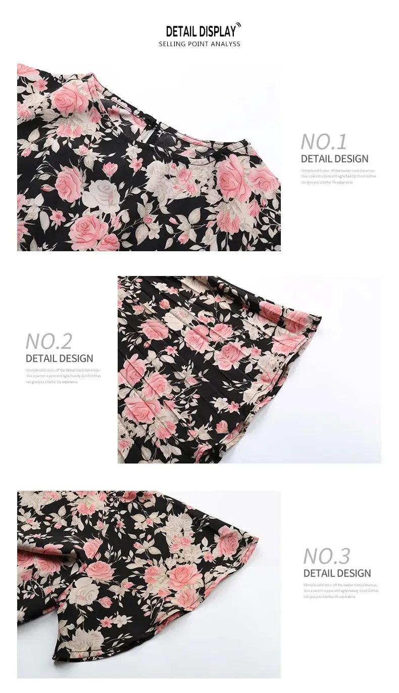 Robe Fleurie Mi-Longue Kaki | Dame Fleur