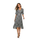 Robe Fleurie Mi-Longue Portefeuille - Vignette | Dame Fleur