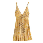 Robe Fleurie Moutarde - Vignette | Dame Fleur