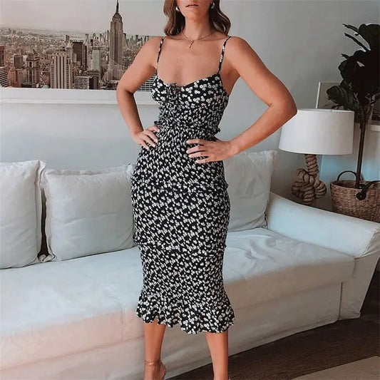 Robe Fleurie Noire | Dame Fleur