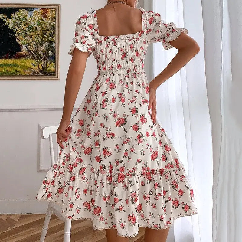 Robe Fleurie Petites Manches | Dame Fleur