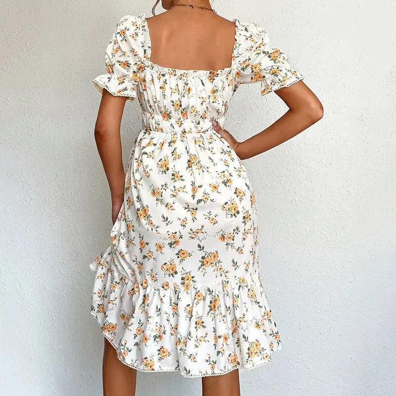 Robe Fleurie Petites Manches | Dame Fleur