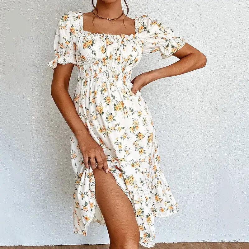Robe Fleurie Petites Manches | Dame Fleur