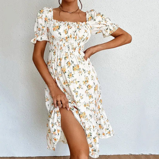 Robe Fleurie Petites Manches | Dame Fleur