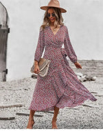 Robe Fleurie Portefeuille Fluide - Vignette | Dame Fleur