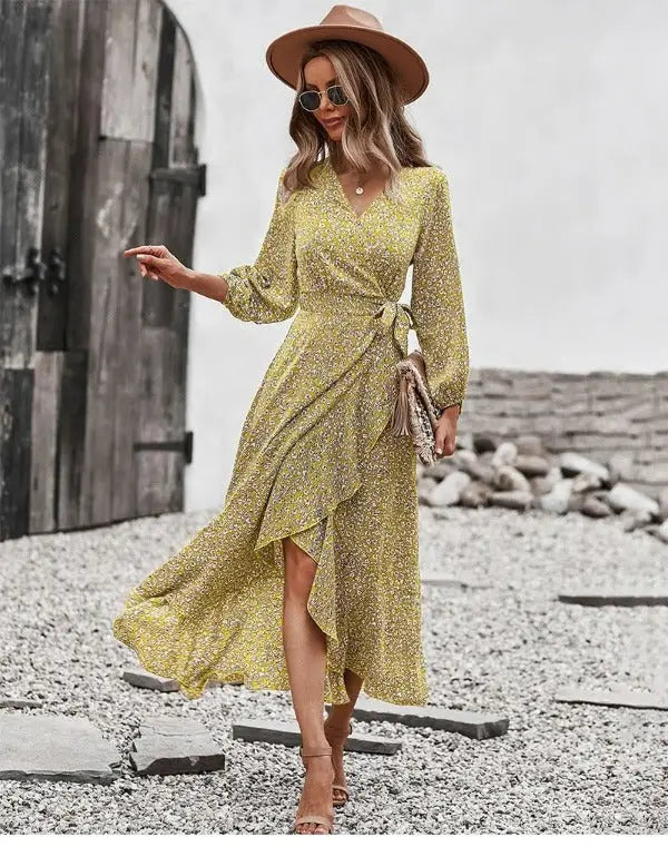 Robe Fleurie Portefeuille Fluide | Dame Fleur