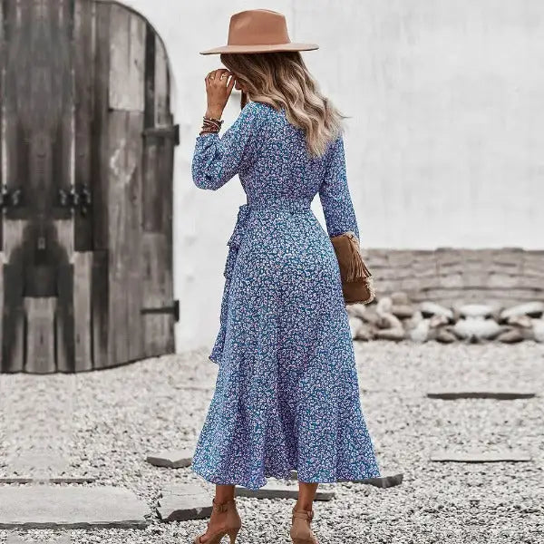 Robe Fleurie Portefeuille Fluide | Dame Fleur