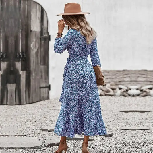 Robe Fleurie Portefeuille Fluide | Dame Fleur