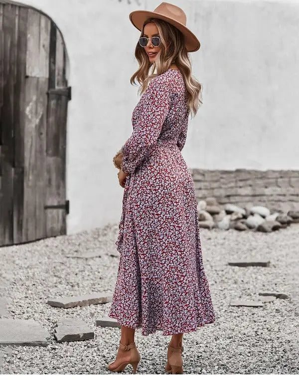 Robe Fleurie Portefeuille Fluide | Dame Fleur