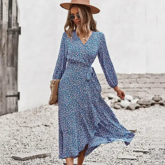 Robe Fleurie Portefeuille Fluide | Dame Fleur