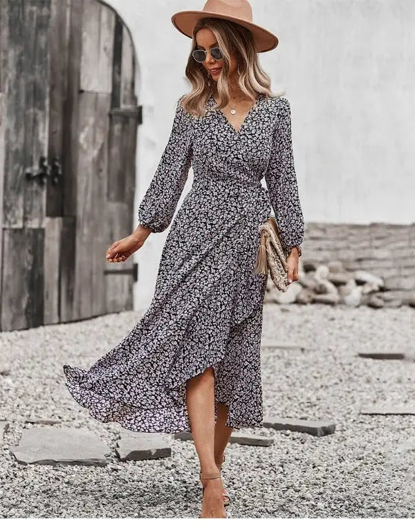 Robe Fleurie Portefeuille Fluide | Dame Fleur