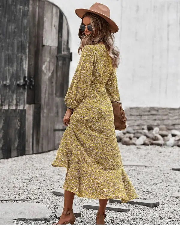 Robe Fleurie Portefeuille Fluide | Dame Fleur