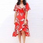 Robe Fleurie Portefeuille Tropical - Vignette | Dame Fleur