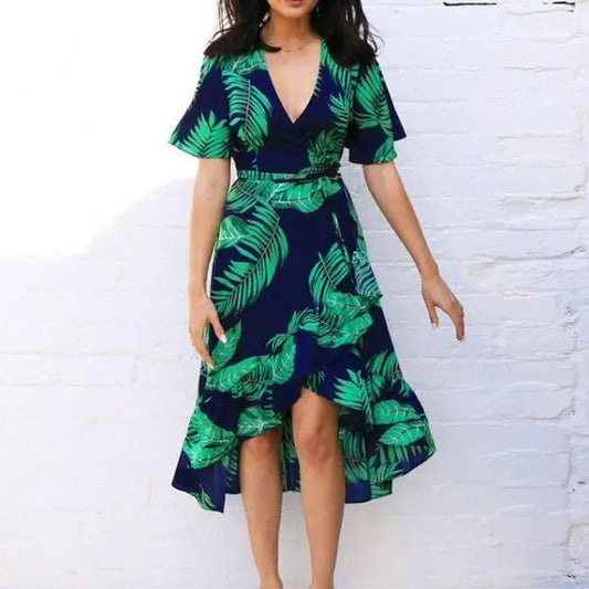 Robe Fleurie Portefeuille Tropical | Dame Fleur