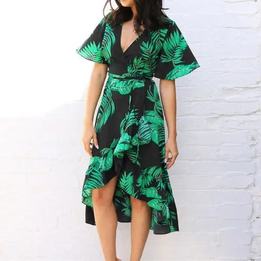 Robe Fleurie Portefeuille Tropical | Dame Fleur