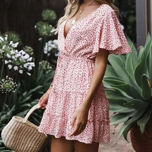 Robe Fleurie Rose Poudre | Dame Fleur