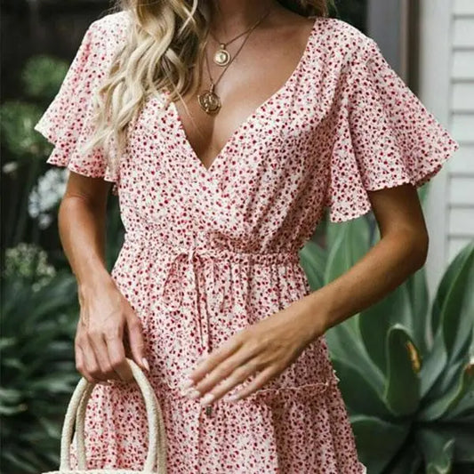 Robe Fleurie Rose Poudre | Dame Fleur