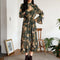 Robe Fleurie Vert Kaki | Dame Fleur