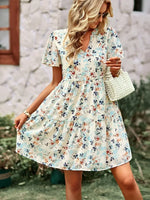 Robe Fleurs Femme Mi-Courte - Vignette | Dame Fleur