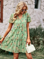 Robe Fleurs Femme Mi-Courte - Vignette | Dame Fleur
