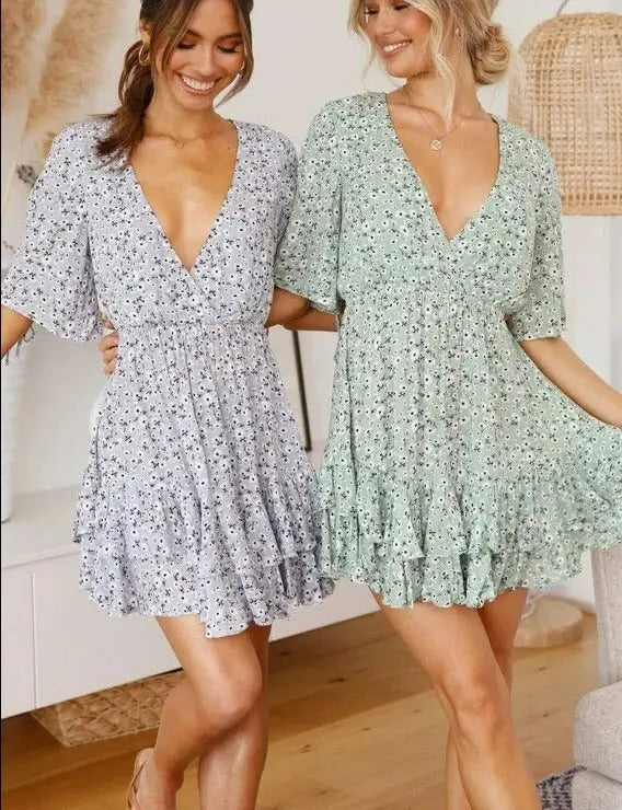 Robe Fluide Fleurie Courte | Dame Fleur