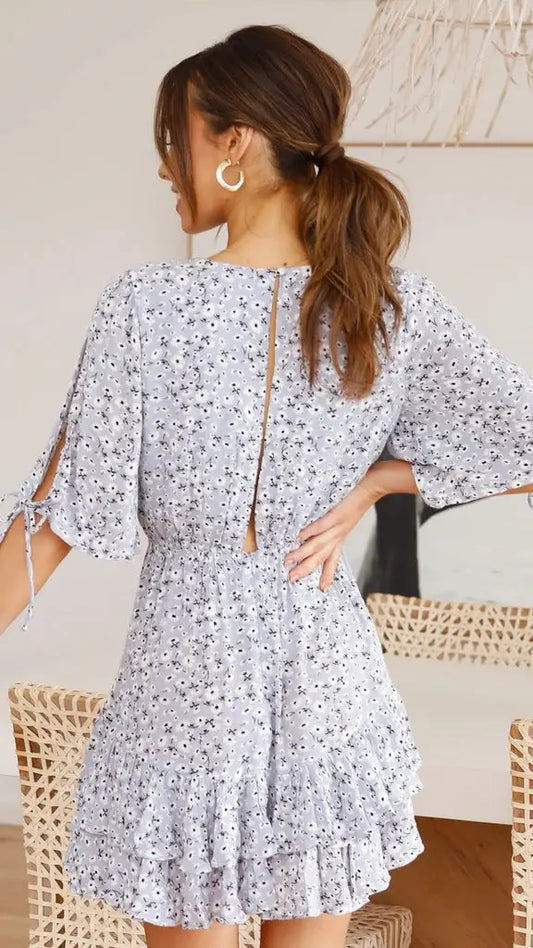 Robe Fluide Fleurie Courte | Dame Fleur