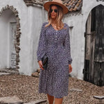 Robe Fluide Fleurie Mi-Longue - Vignette | Dame Fleur