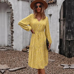Robe Fluide Fleurie Mi-Longue - Vignette | Dame Fleur