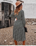 Robe Fluide Fleurie Mi-Longue - Vignette | Dame Fleur