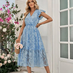 Robe Fluide Fleurs Voile - Vignette | Dame Fleur