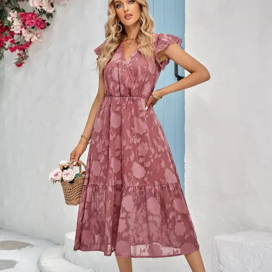 Robe Fluide Fleurs Voile | Dame Fleur