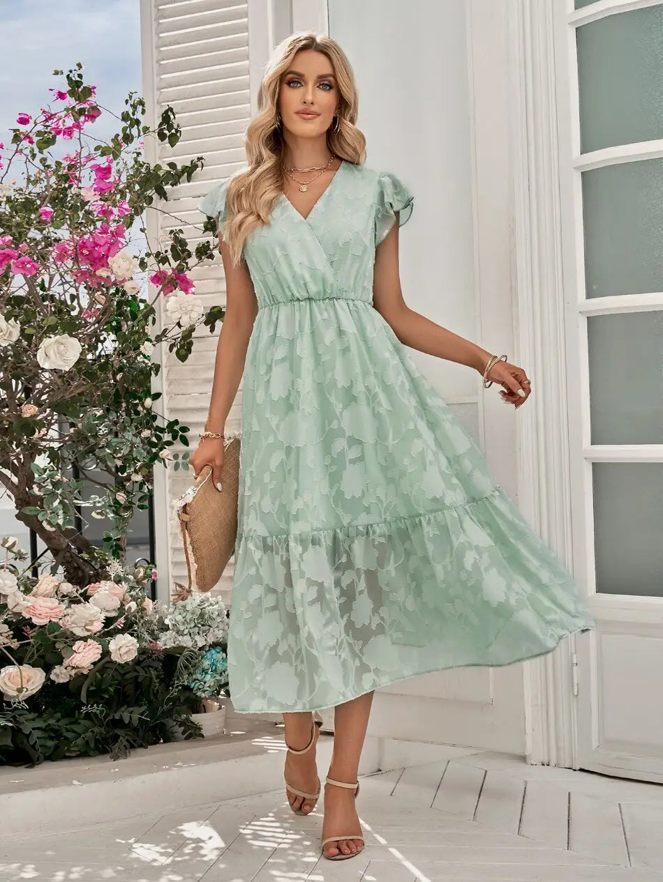 Robe Fluide Fleurs Voile | Dame Fleur
