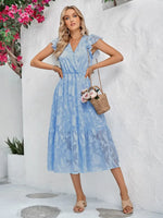 Robe Fluide Fleurs Voile - Vignette | Dame Fleur