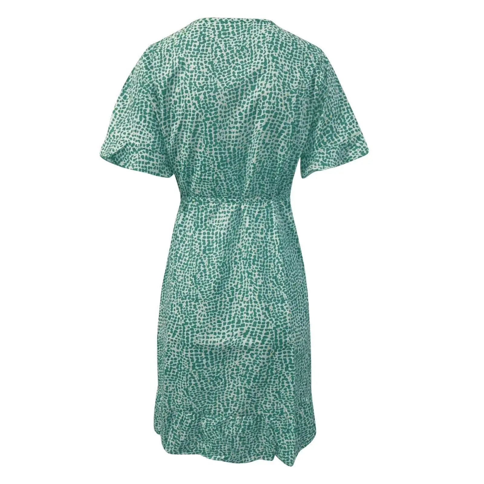 Robe Fluide Verte Fleurie | Dame Fleur