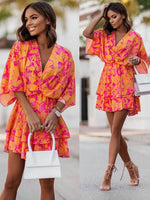 Robe Forme Chauve-Souris Fleurie - Vignette | Dame Fleur