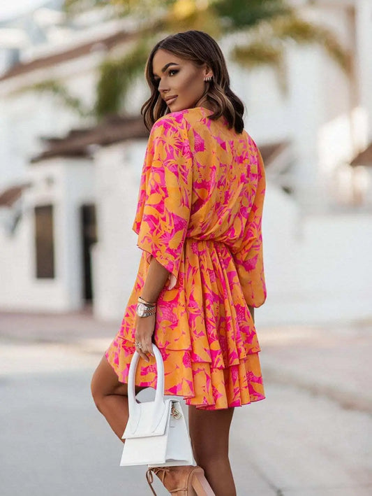 Robe Forme Chauve-Souris Fleurie | Dame Fleur