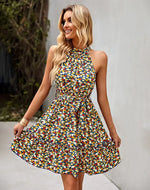 Robe Jaune Courte Fleurie - Vignette | Dame Fleur