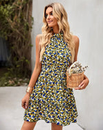 Robe Jaune Courte Fleurie - Vignette | Dame Fleur