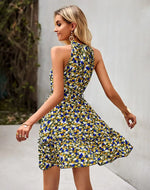 Robe Jaune Courte Fleurie - Vignette | Dame Fleur