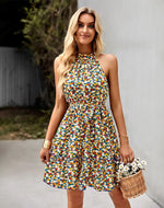 Robe Jaune Courte Fleurie - Vignette | Dame Fleur