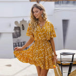 Robe Jaune Fleurie - Vignette | Dame Fleur