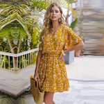 Robe Jaune Fleurie - Vignette | Dame Fleur
