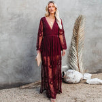 Robe Longue a Fleur Bohème - Vignette | Dame Fleur