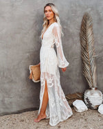 Robe Longue a Fleur Bohème - Vignette | Dame Fleur