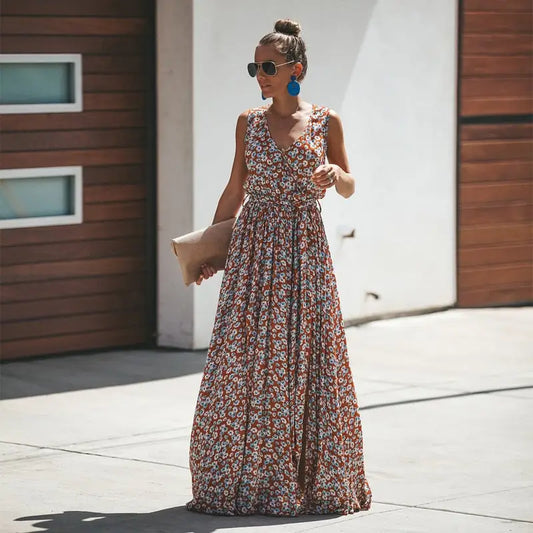 Robe Longue à Fleurs Style Boho | Dame Fleur