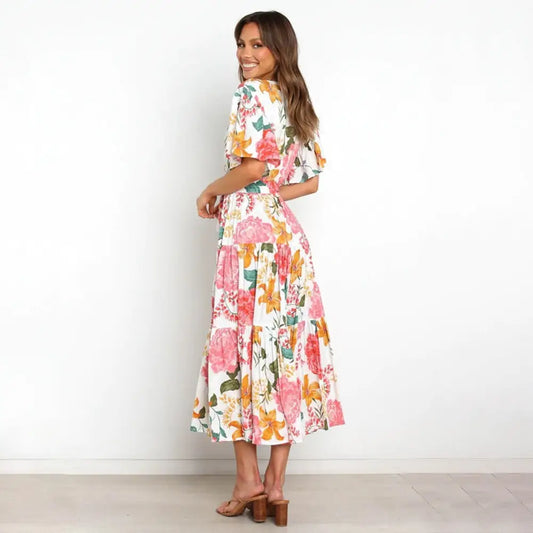 Robe Longue avec des Fleurs | Dame Fleur