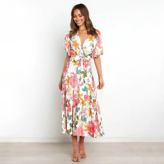 Robe Longue avec des Fleurs | Dame Fleur